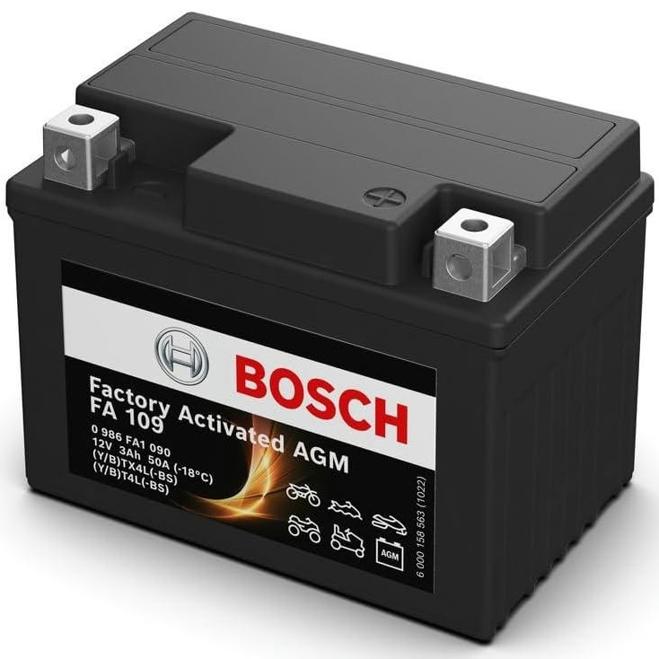 Акумулятор AGM Bosch 3Ah-12v (FA109), R, EN50 (0986FA1090) (52371436736)фото