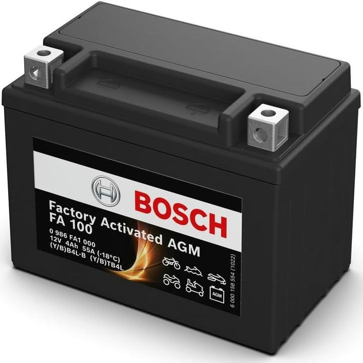 Аккумулятор AGM Bosch 4Ah-12v (FA100), R, EN55 (0986FA1000) (52371436589) фото 