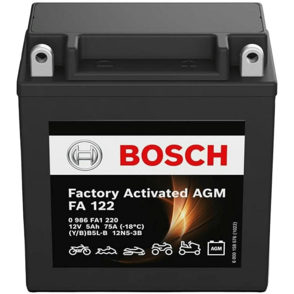 

Аккумулятор AGM Bosch 5Ah-12v (FA122), R, EN75 (0986FA1220) (52371436699)