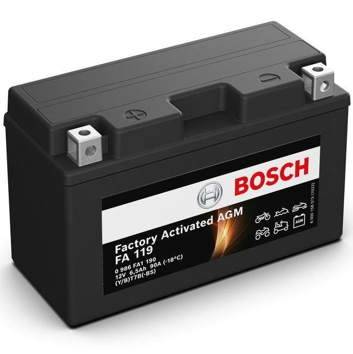 Аккумулятор AGM Bosch 6.5Ah-12v (FA119), L, EN90 (0986FA1190) (52371436521) фото 