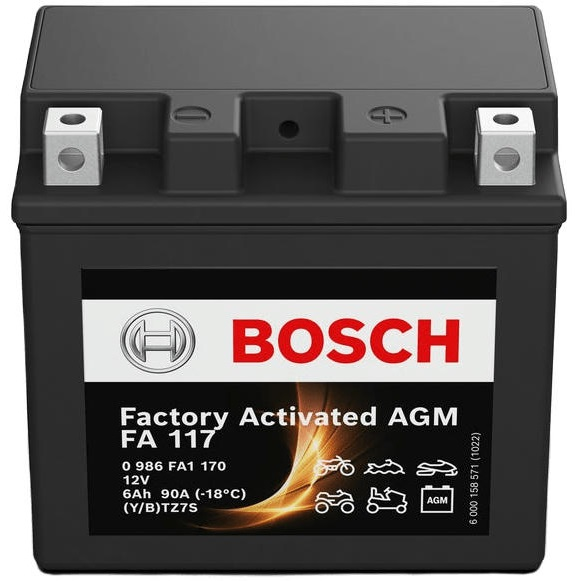 Аккумулятор AGM Bosch 6Ah-12v (FA117), R, EN90 (0986FA1170) (52371436713) фото 