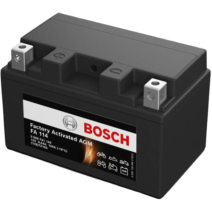 Аккумулятор AGM Bosch 8.6Ah-12v (FA114), L, EN150 (0986FA1140) (52371436532) фото 
