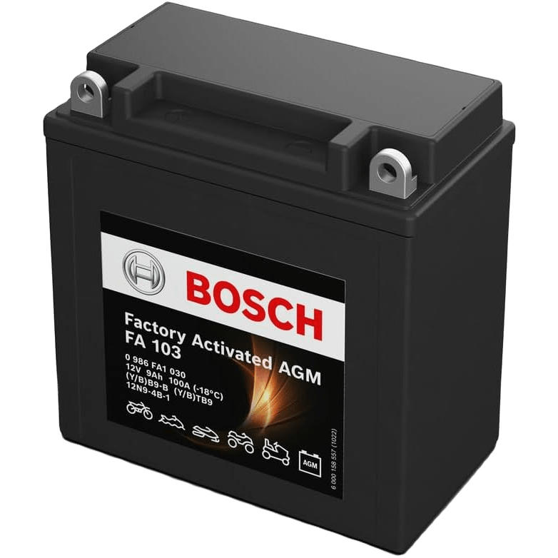 Акумулятор AGM Bosch 9Ah-12v (FA103), L, EN100 (0986FA1030) (52371436549)фото1