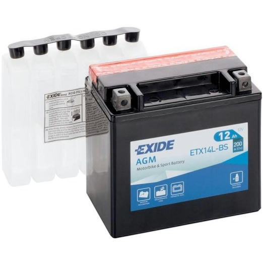 Аккумулятор AGM Exide 12Ah-12v, R, EN200 (ETX14L-BS) (52371131569)