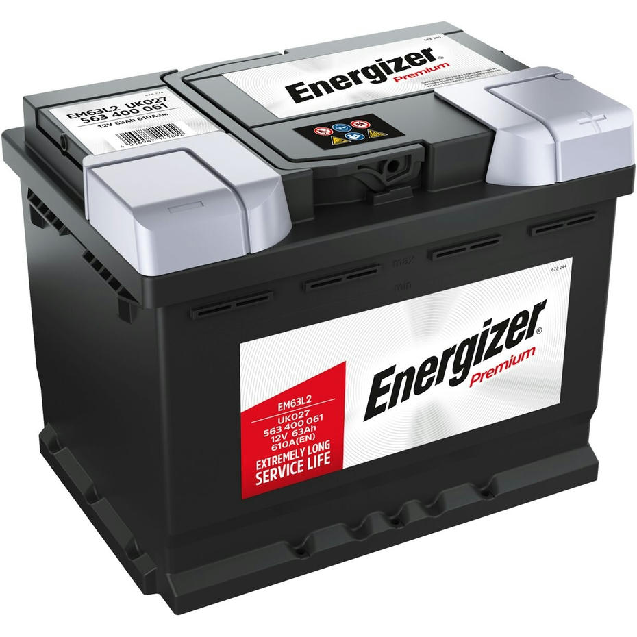 Аккумулятор автомобильный Energizer Premium 63Ah-12v, R, EN610 (563 400 061) (5237784109) фото 