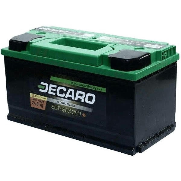Автомобільний акумулятор Decaro Start 90Ah-12v, L, EN700 (6СТ-90 АЗ (1) S) (52371113863)фото