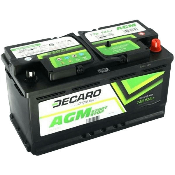 

Аккумулятор автомобильный Decaro AGM Start-Stop 92Ah-12v, R, EN850 (6СТ-92 (0) AGM) (52371424609)