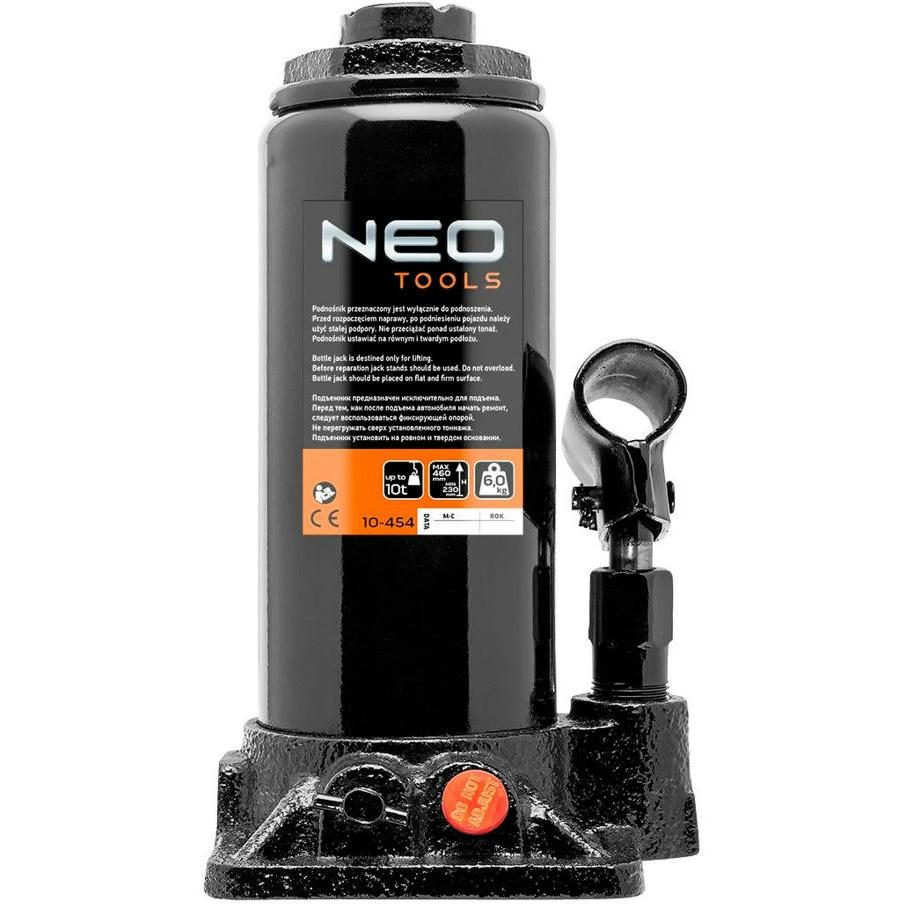 Домкрат Neo Tools, гідравлічний пляшковий 10т, 230-456ммфото1