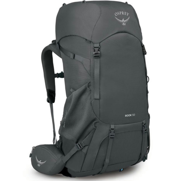 

Рюкзак Osprey Rook 50 dark charcoal/silver lining O/S черный