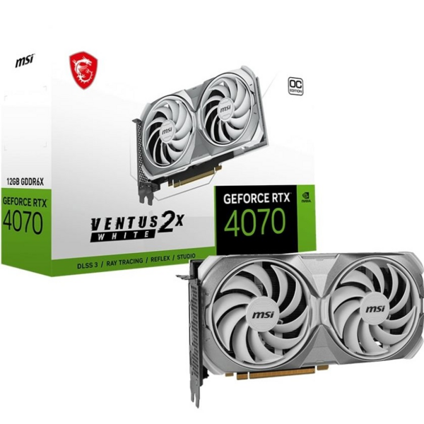 

Видеокарта MSI GeForce RTX 4070 12GB GDDR6X VENTUS 2X OC WHITE (912-V513-810)