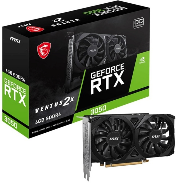 Акція на Видеокарта MSI GeForce RTX 3050 6GB GDDR6 VENTUS 2X OC (912-V812-015) від MOYO