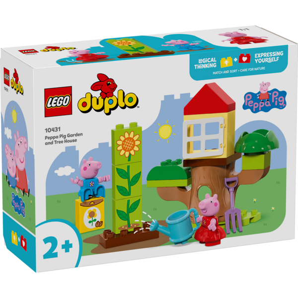 Акція на LEGO 10431 Duplo Peppa Pig Сад и домик на дереве Пеппы и домик на дереве Пеппы від MOYO