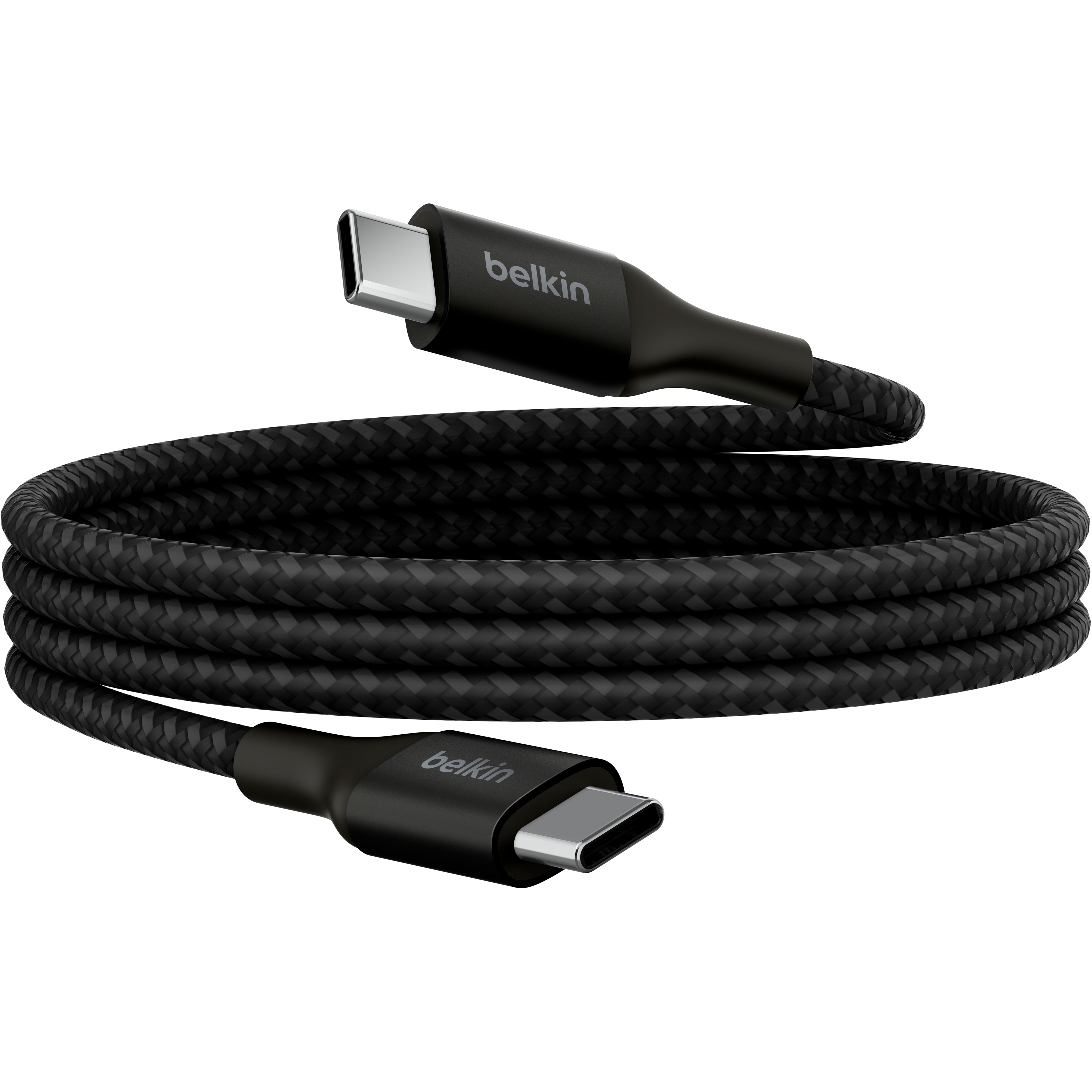 Кабель Belkin USB-С-USB-С braided, 240Вт, 1м, Black (CAB015BT1MBK)фото1