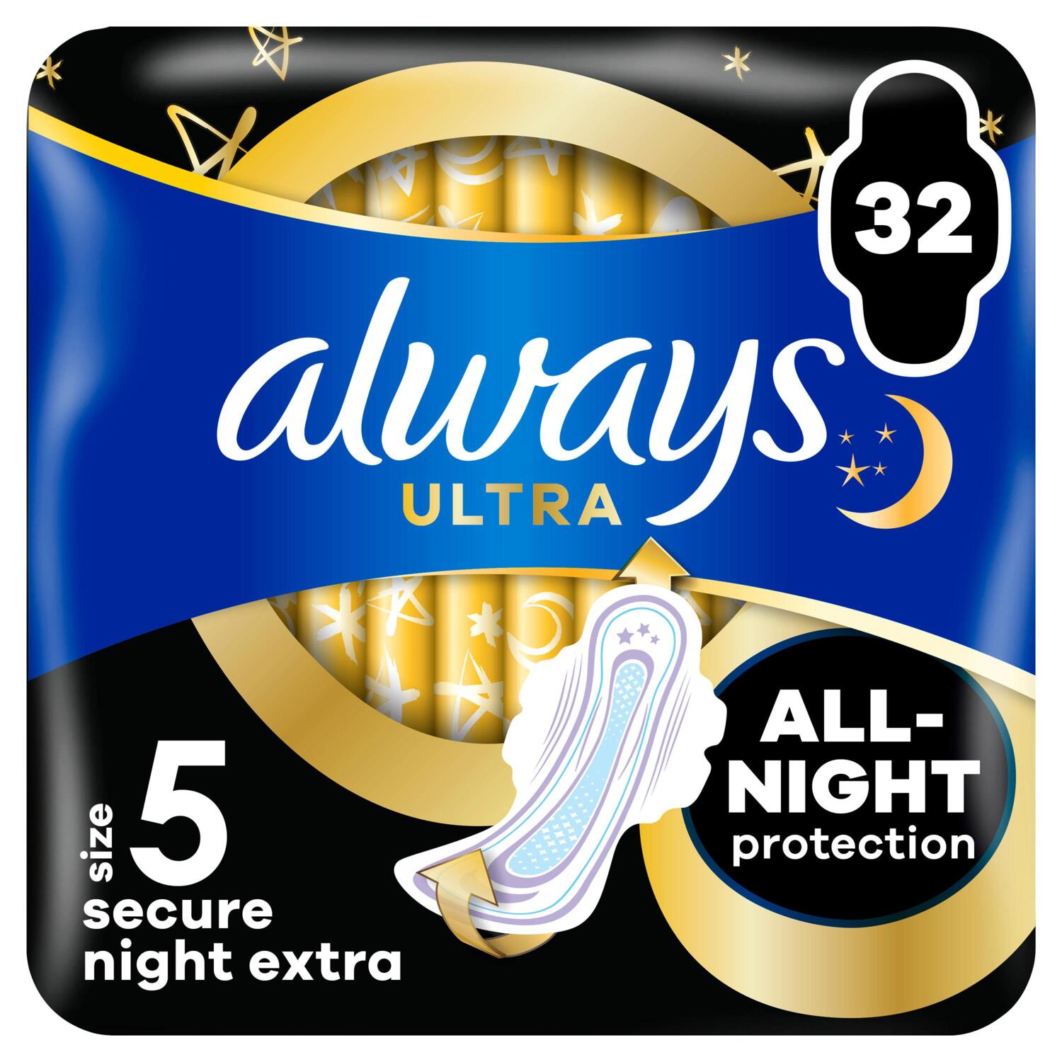 Гигиенические прокладки Always Ultra Secure Night Extra Размер 5 32шт фото
