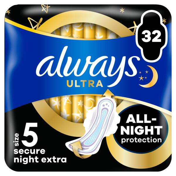 

Гигиенические прокладки Always Ultra Secure Night Extra Размер 5 32шт