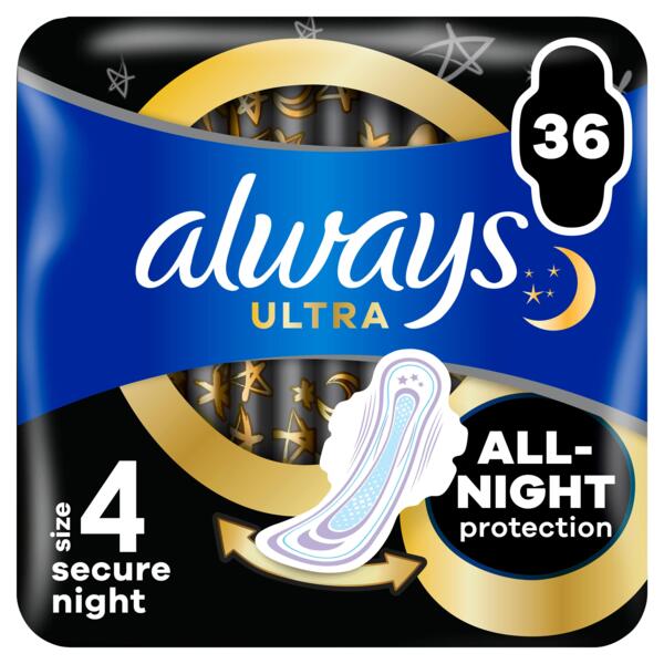 

Гигиенические прокладки Always Ultra Secure Night Размер 4 36шт