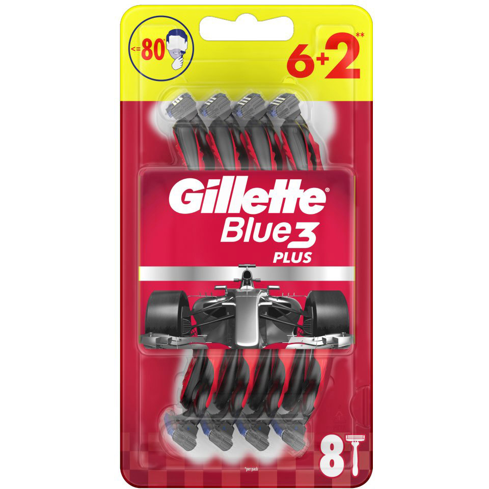Бритва без сменных картриджей Gillette Blue 3 Plus 8шт фото 