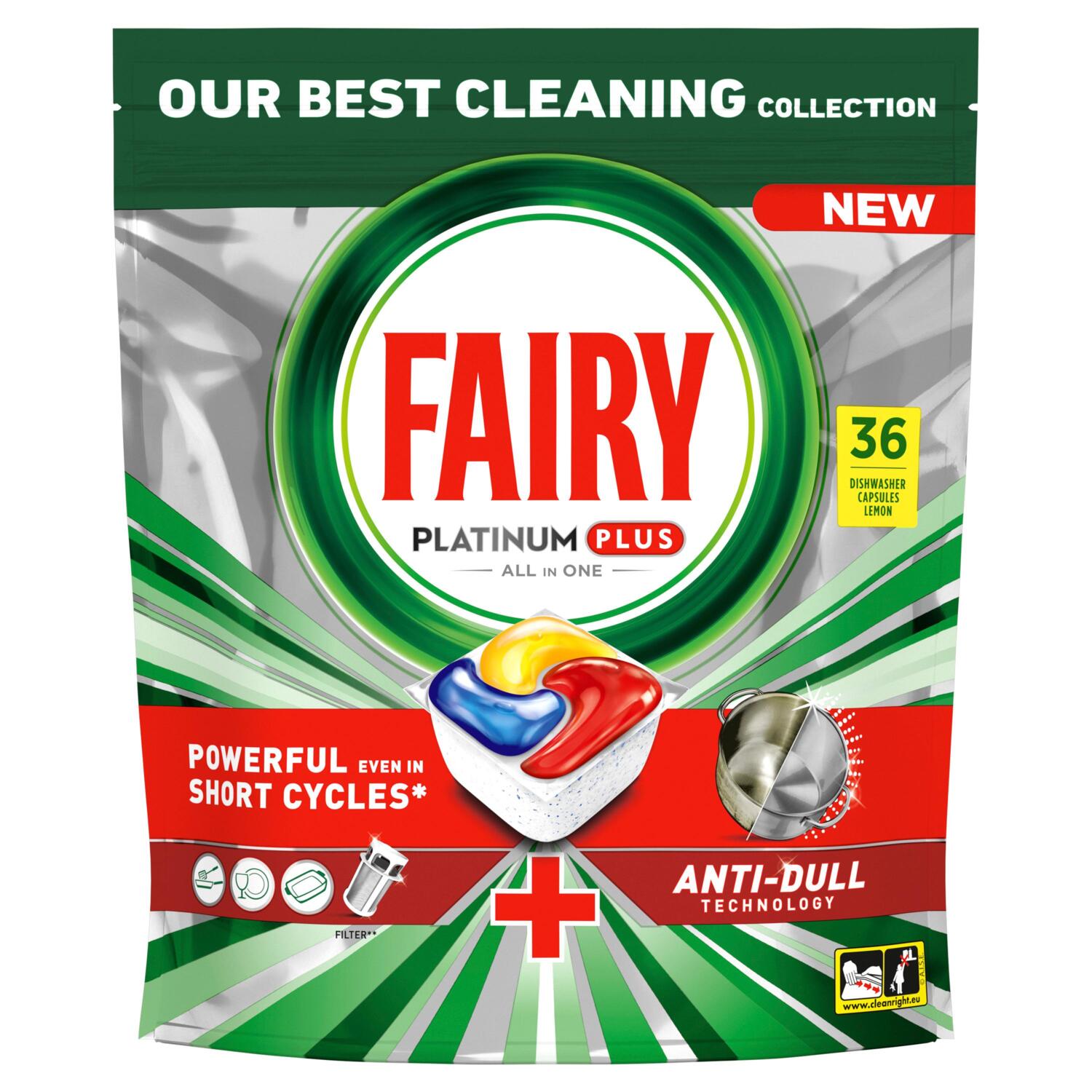 Капсулы для посудомоечных машин Fairy Platinum Plus All in One Лимон 36шт фото