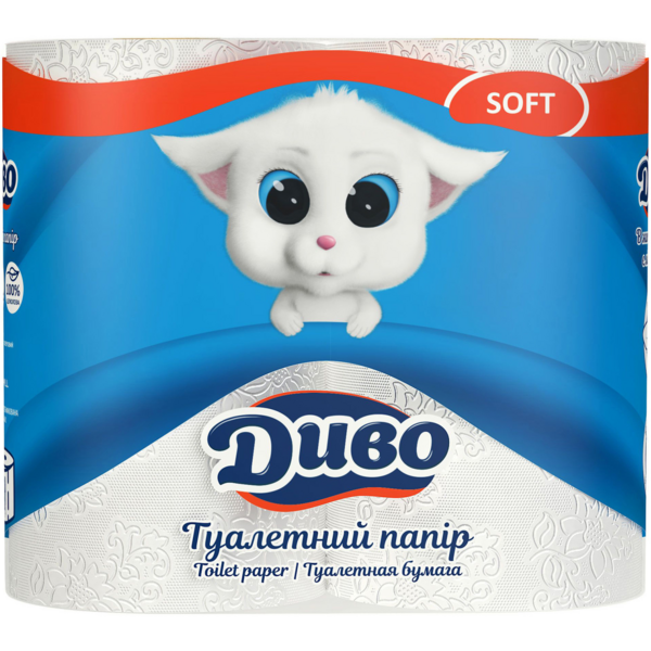 Акція на Туалетная бумага Диво Soft 2 слоя 4шт від MOYO