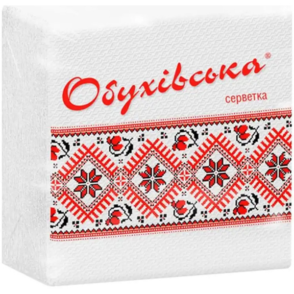 Салфетки столовые Обуховские 1 слой 23*24см 80шт Белые