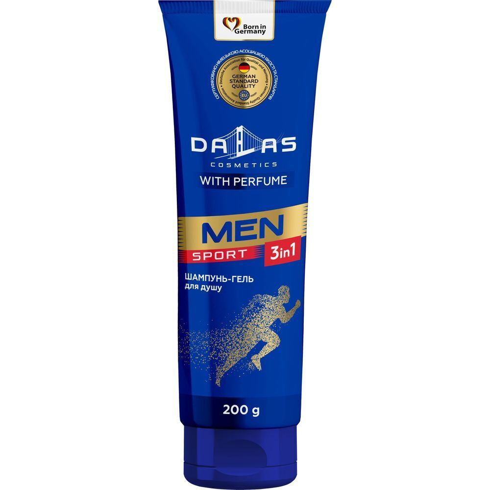 Шампунь-гель для душу Dalas Men 3 in 1 Sport 200 мл фото1