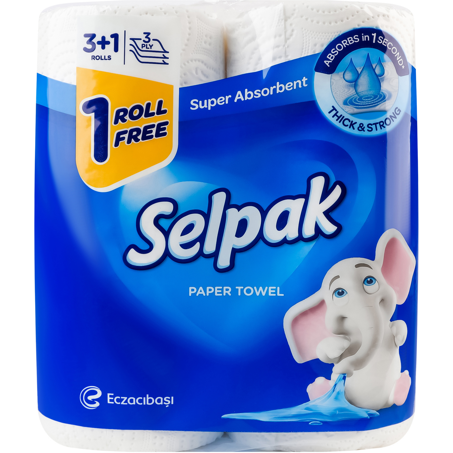 Бумажные полотенца Selpak Super Absorbent 3 слоя 4шт фото 
