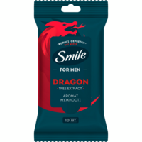 Салфетки влажные Smile for men с экстрактом дерева дракона 10шт
