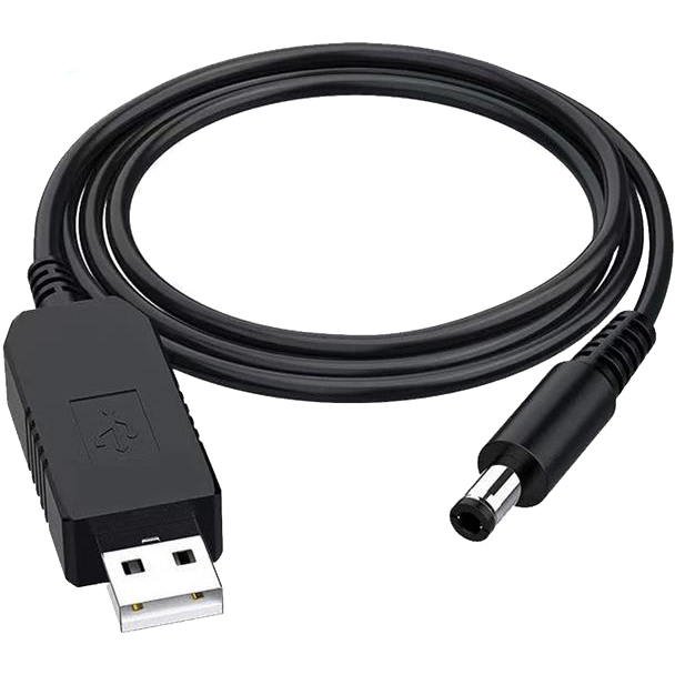 Кабель питания 2Е USB-A - DC 5,5х2,5 мм 12V/1A (2E-CCAD12-BK) фото 