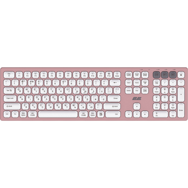 Акція на Клавиатура 2E KS270 WL/BT EN/UK Pink/White (2E-KS270WBPN_UA) від MOYO