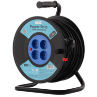 Мережевий подовжувач 2E 4хТип F на котушці, 3*1,5мм, 50м, black/gray (2E-CR4315IP20M50)