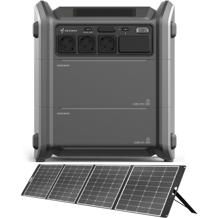 Портативна зарядна станція Segway CUBE 2000, 2584W, 2048Wh + сонячна панель 2E 400 Вт (AA.13.04.02.0007-SET400)фото
