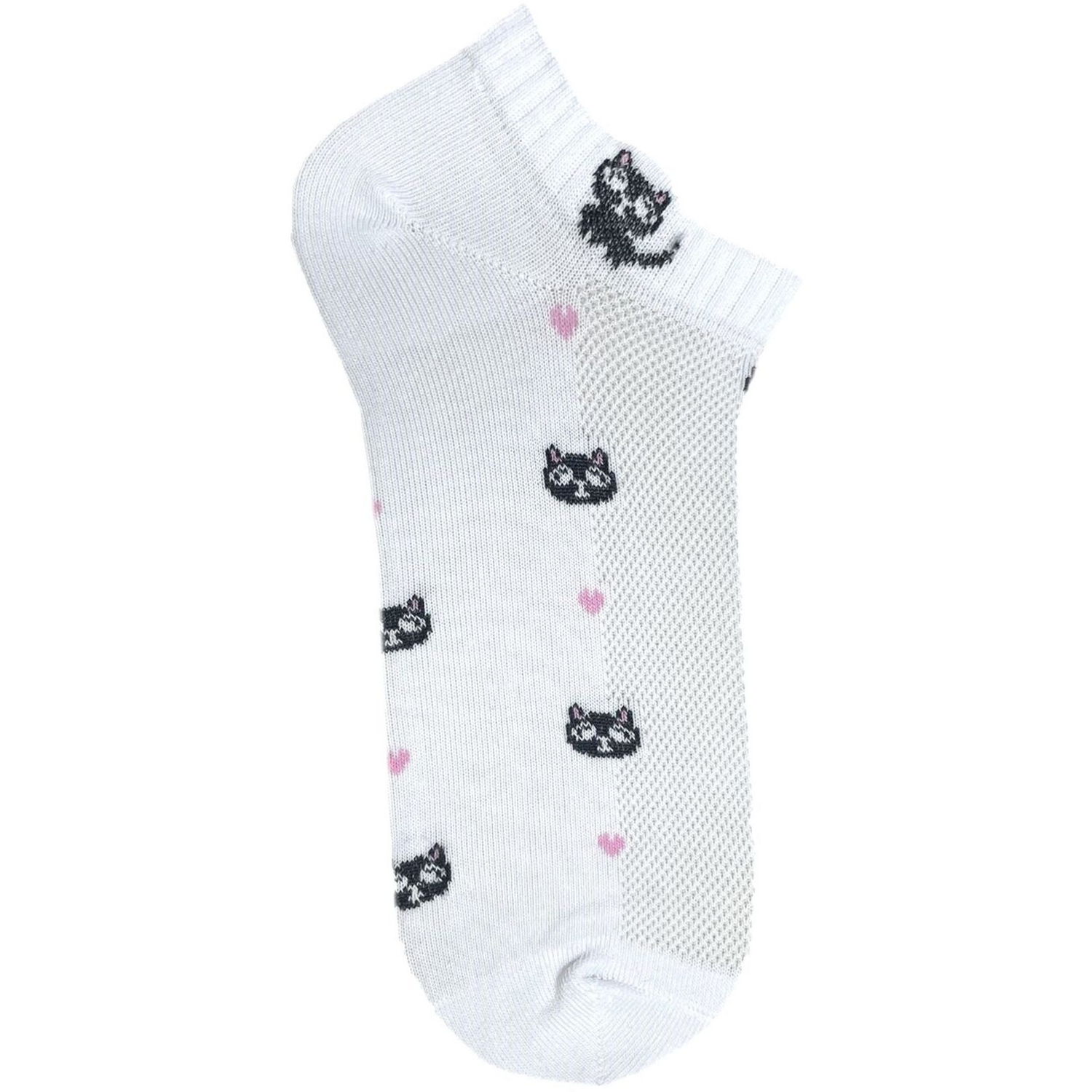Шкарпетки жіночі Premier Socks 36-40 1 пара білі з принтом Коти (4820163318851)фото