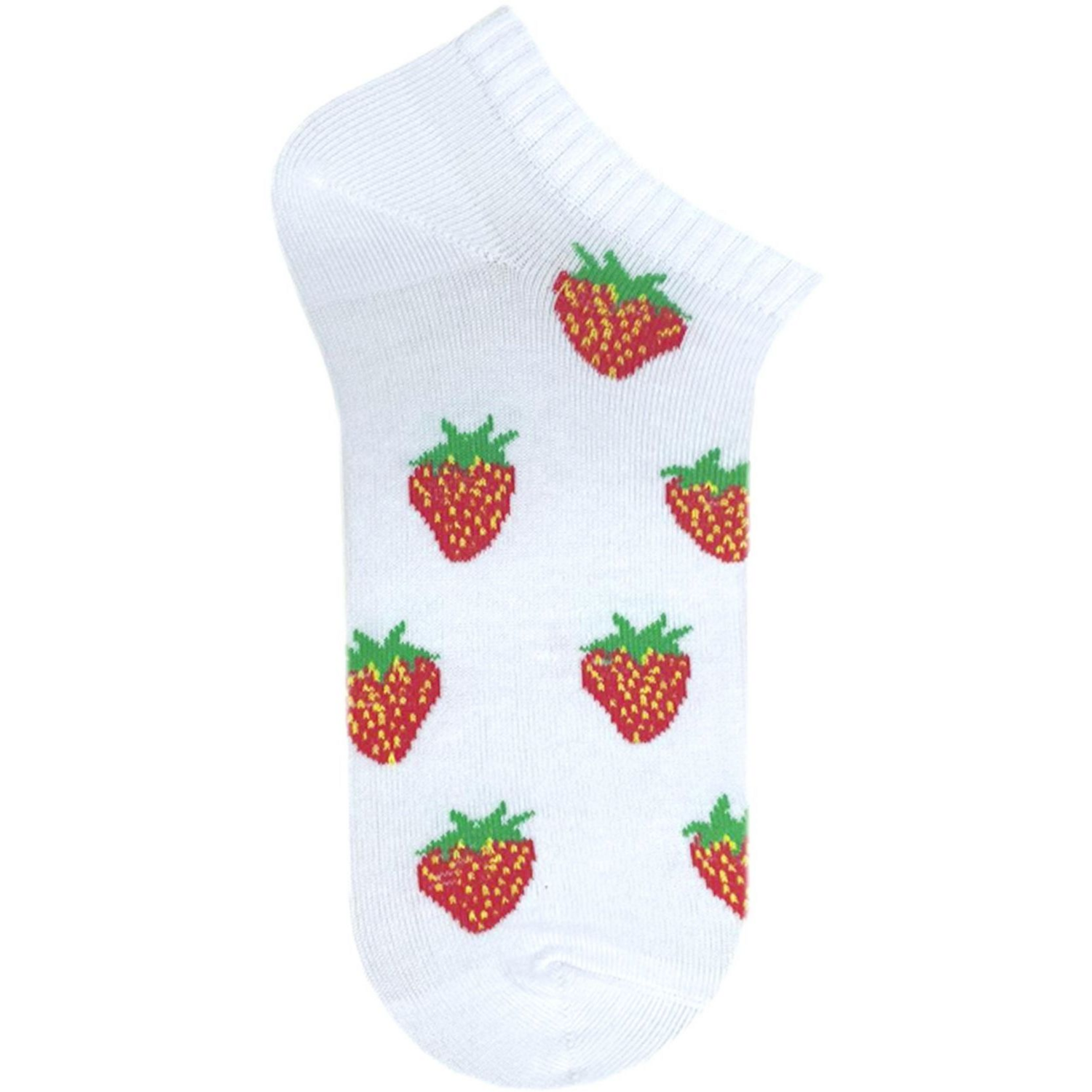 Носки женские Premier Socks 36-40 1 пара белые с принтом Клубника (4820163318950) фото 