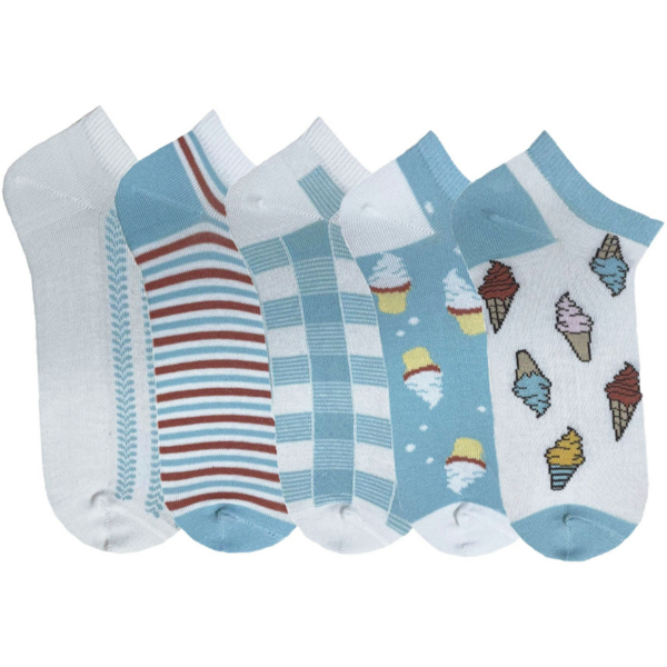 Набор носков женских Premier Socks 36-40 5 пар голубые с принтом (4820163319346)