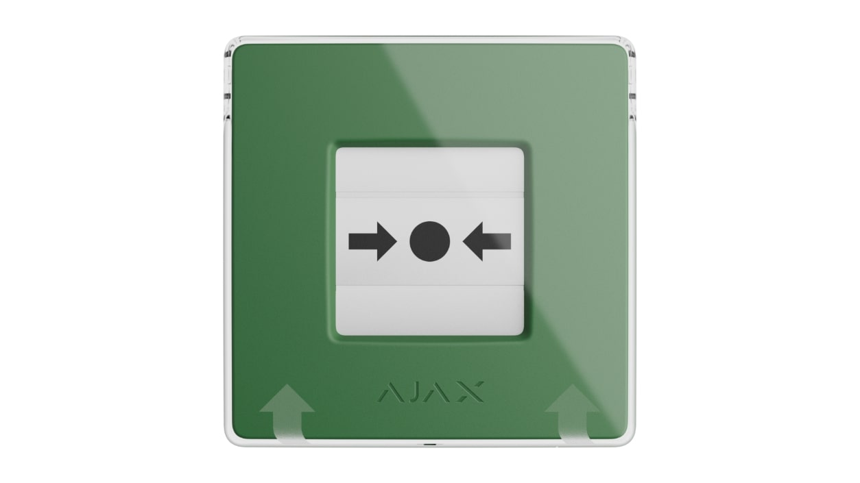 Беспроводная настенная кнопка пожарной тревоги Ajax Manual, зеленый (000044794) фото 