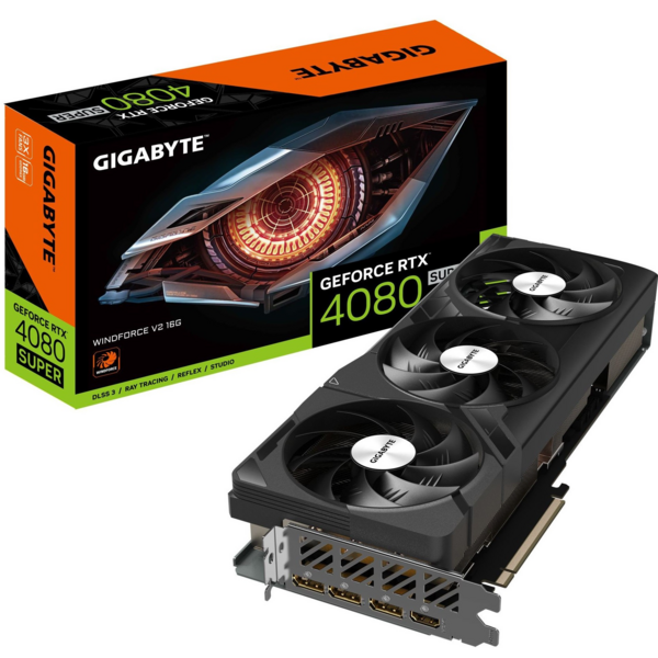 Акція на Видеокарта GIGABYTE GeForce RTX 4080 SUPER 16GB GDDR6X WINDFORCE V2 (GV-N408SWF3V2-16GD) від MOYO