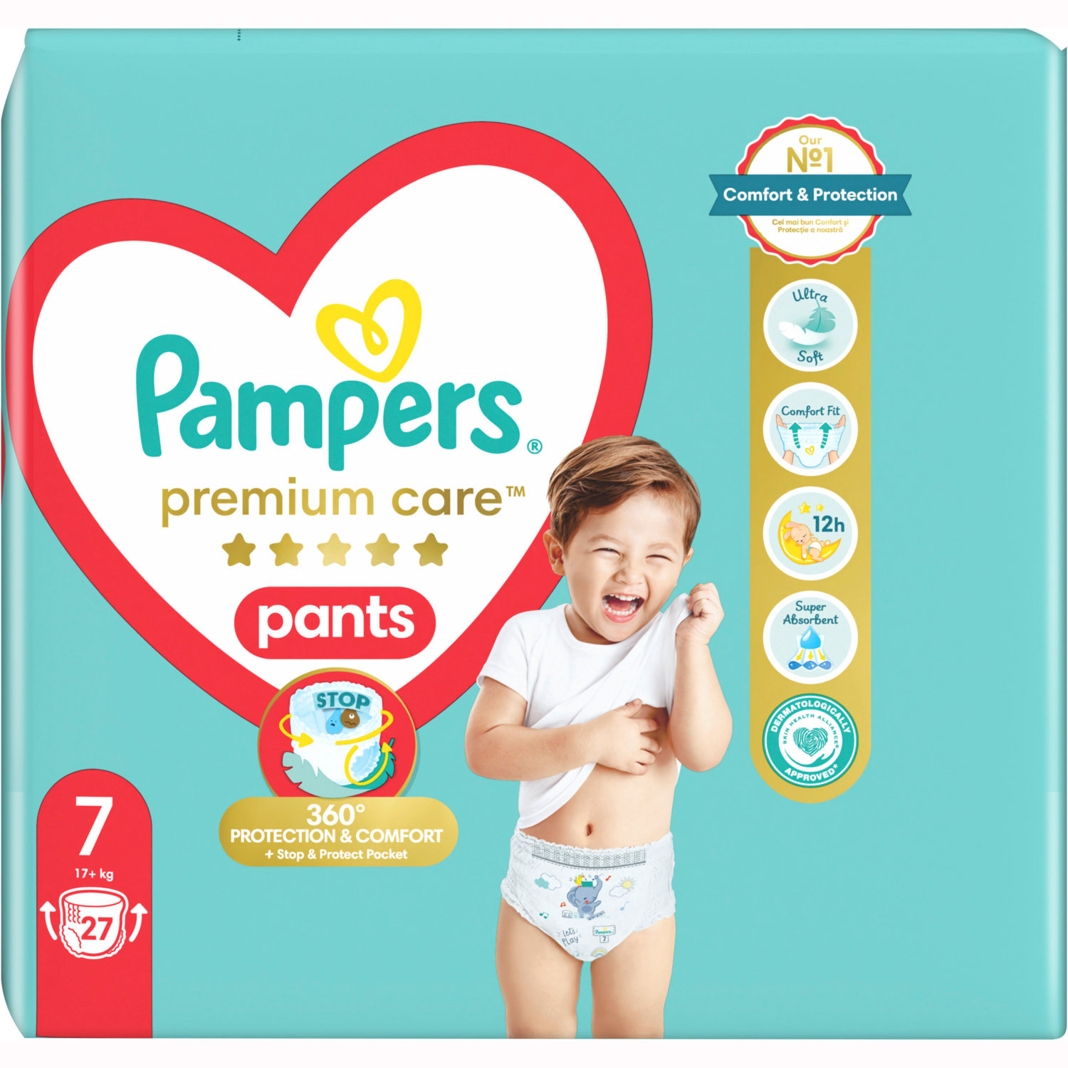 Підгузки-трусики Pampers Premium Care Pants Розмір 7 (17+ кг) 27штфото