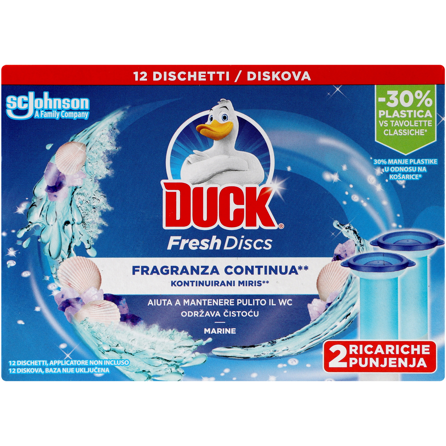 Диски чистоти для унітаза Duck Морской сменный блок 2шт фото 