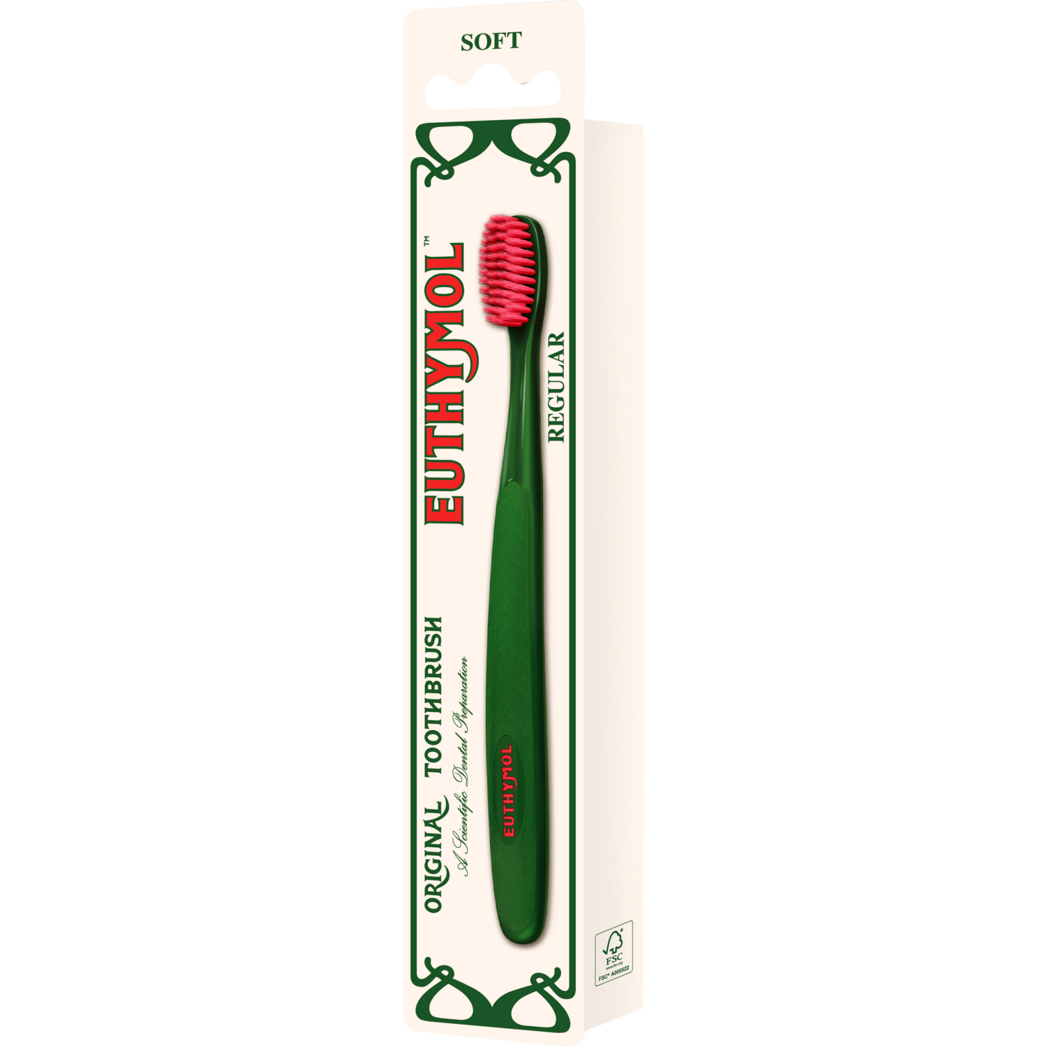 Зубна щітка Euthymol Regular Soft М&#039;яка Зеленафото