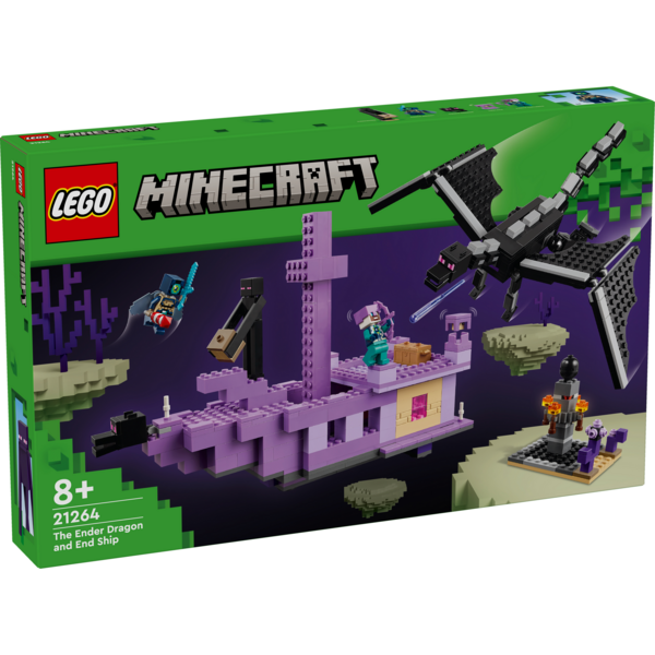 Акція на Конструктор LEGO 21264 Minecraft Дракон Энду и Корабль Кра від MOYO