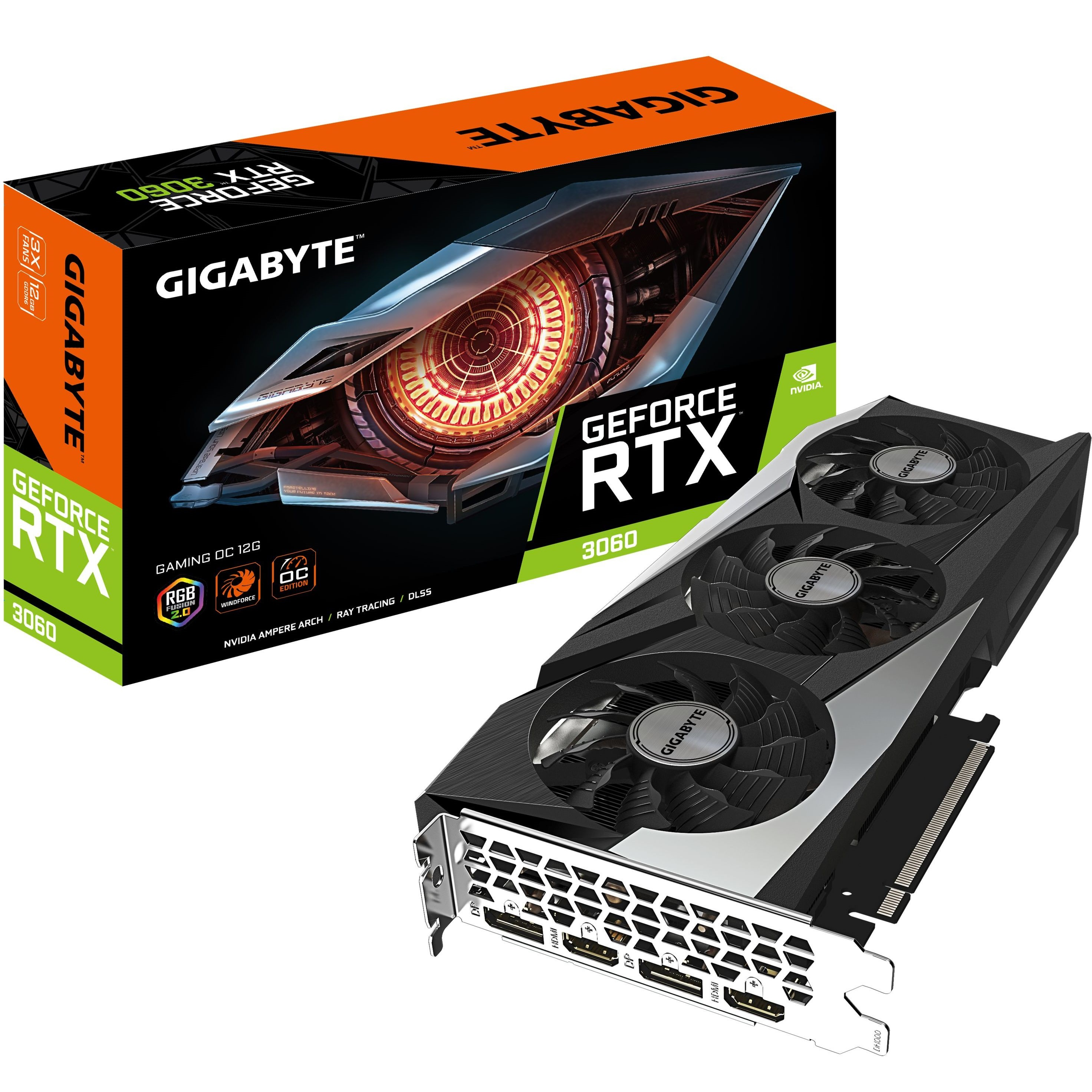 Видеокарта GIGABYTE GeForce RTX 3060 12GB GDDR6 GAMING (GV-N3060GAMING-12GD) фото 1