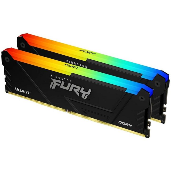 Акція на Память для ПК Kingston DDR4 32GB KIT (16GBx2) 2666 FURY Beast RGB від MOYO