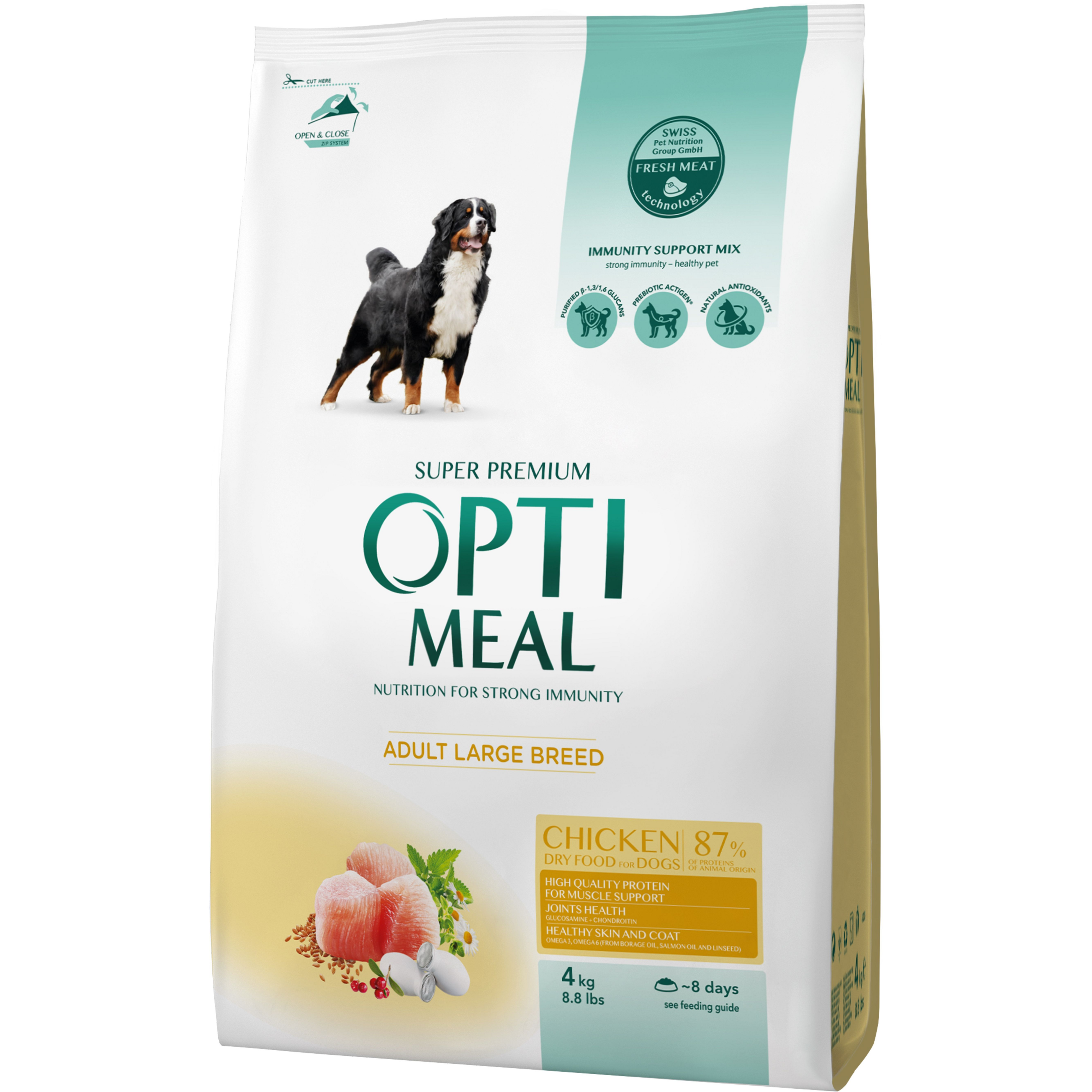 Сухий корм Optimeal для дорослих собак великих порід з куркою 4кг (b1760601)фото1