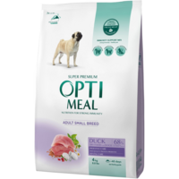 Сухой корм Optimeal для взрослых собак малых пород с уткой 4кг (B1760801)