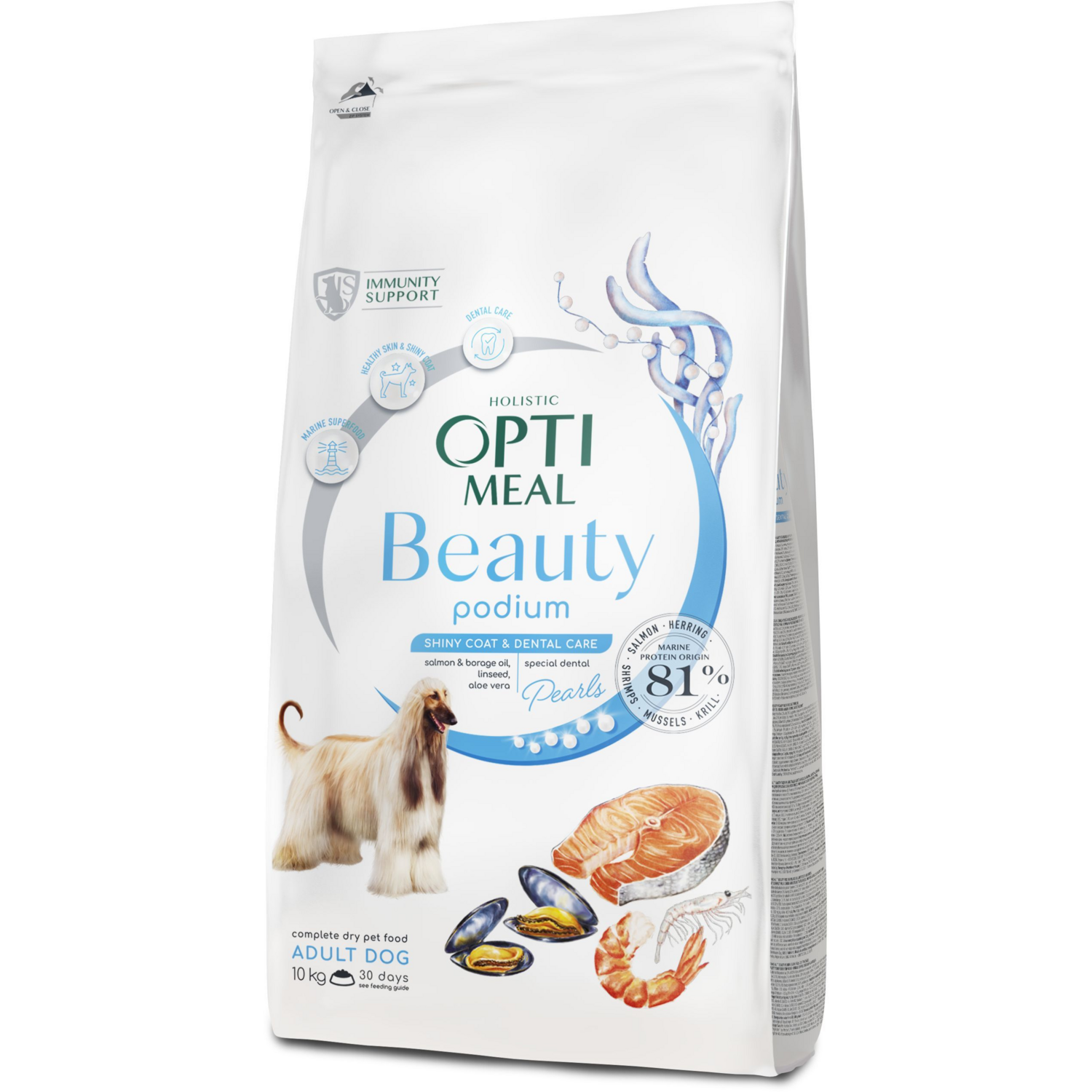 Сухой корм Optimeal Beauty Podium для взрослых собак всех пород з морепродуктами 10кг (B1732801) фото 