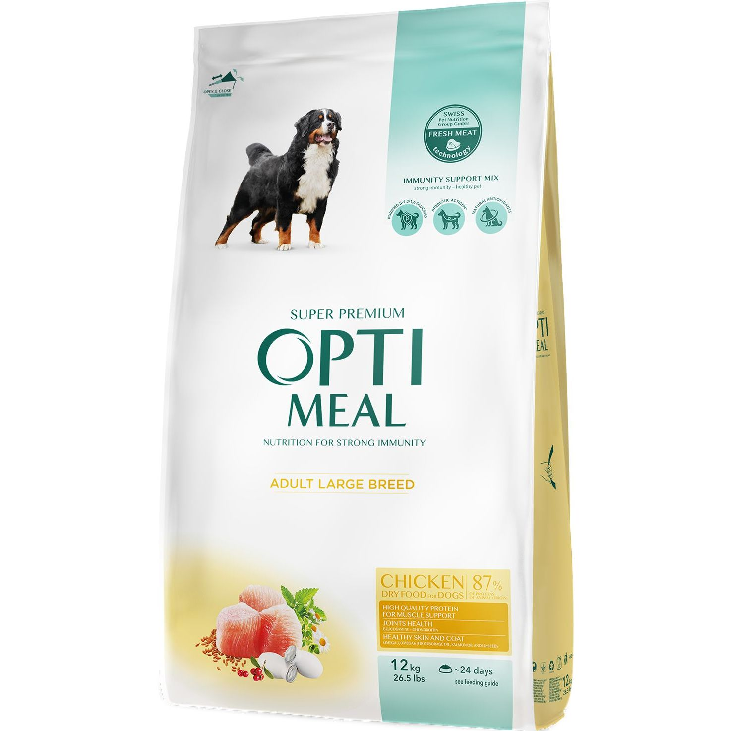 Сухий корм Optimeal для дорослих собак великих порід з куркою 12кг (b1740601)фото