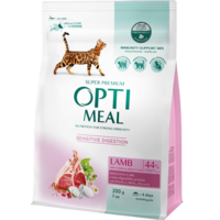 Сухий корм Optimeal для дорослих кішок з чутливим травленням з ягням 200г (B1891101)