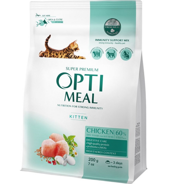 

Сухой корм Optimeal для котят с курицей 200г (B1890001)