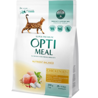 Сухой корм Optimeal для взрослых кошек с курицей 200г (B1890101)