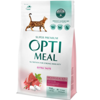 Сухой корм Optimeal для взрослых кошек с телятиной 700г (B1810502)